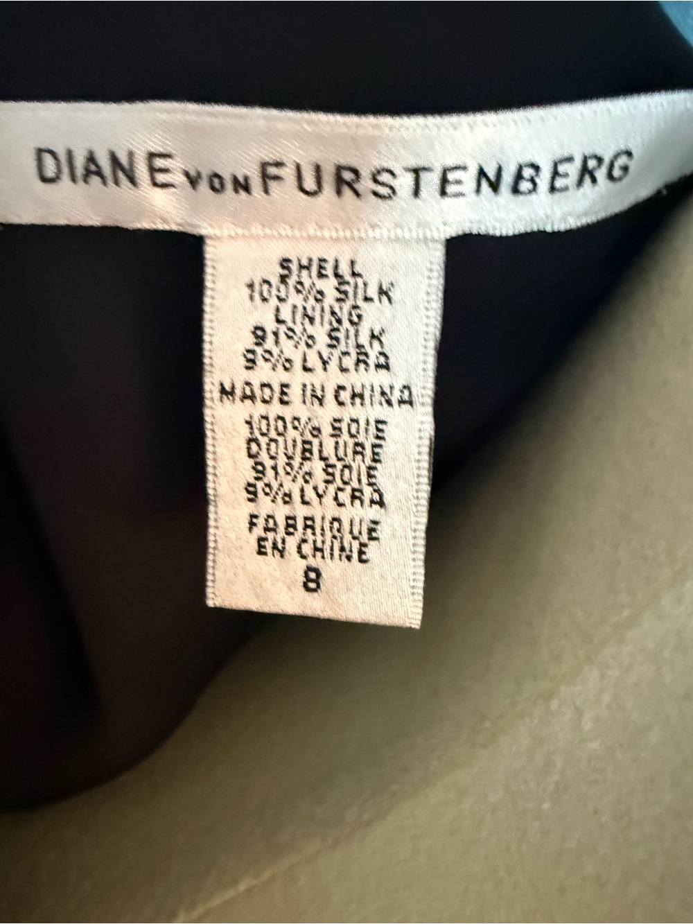 Diane von Furstenberg Silk Black and Magenta Midi Dress - Picture 6 of 6